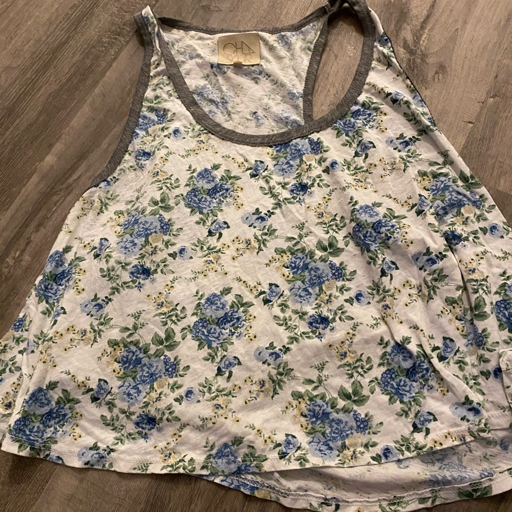 New Chaser vintage floral tank sz l